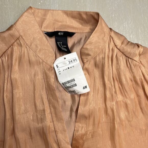 NWT H&M satin crinkle tunic blouse - Picture 6 of 8